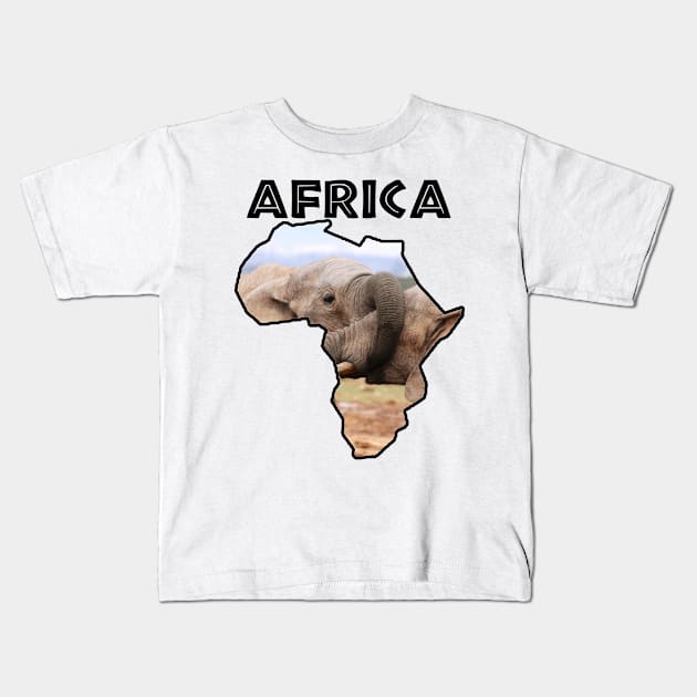 Africa Wildlife Continent Elephant Trunks Kids T-Shirt by PathblazerStudios